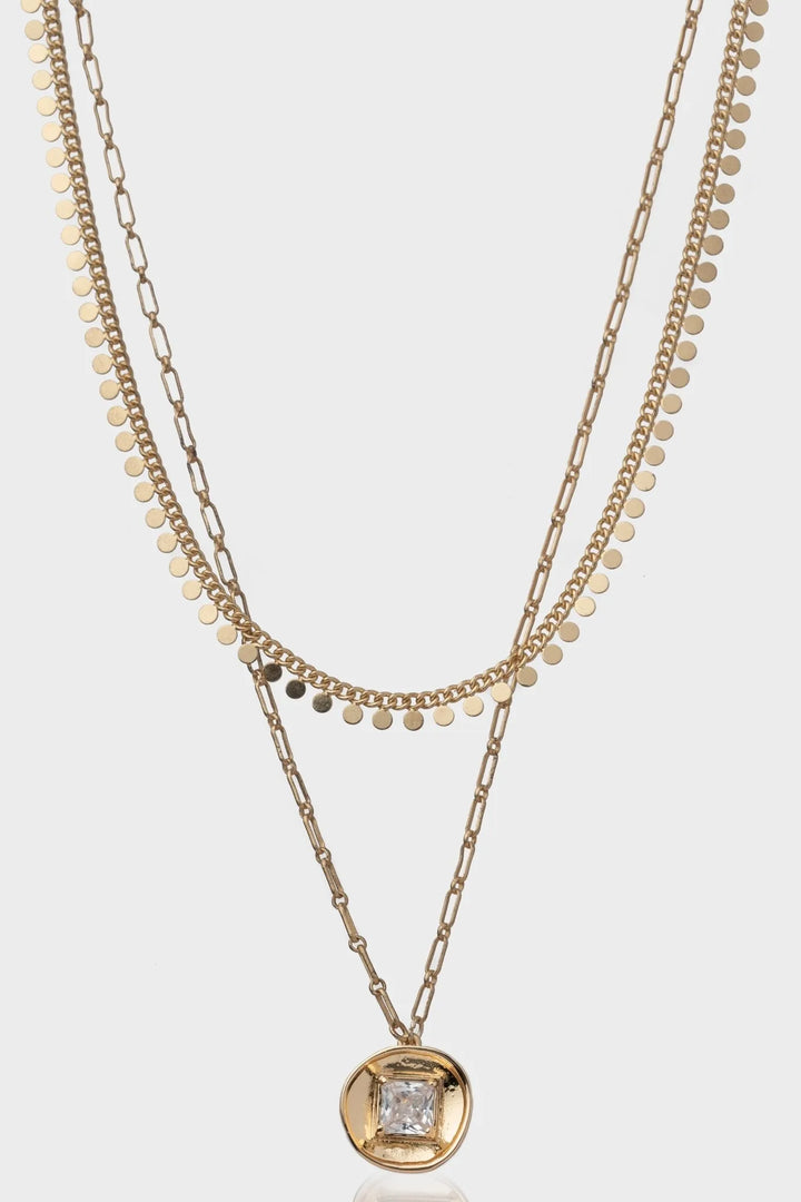 Divine Layered Charm Necklace Gold