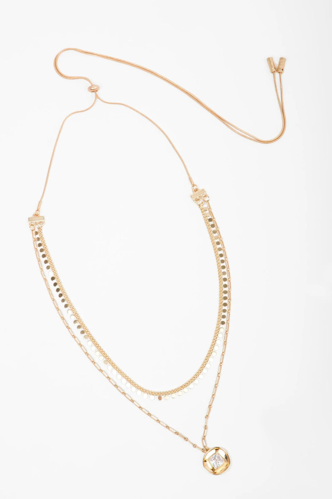 Divine Layered Charm Necklace Gold