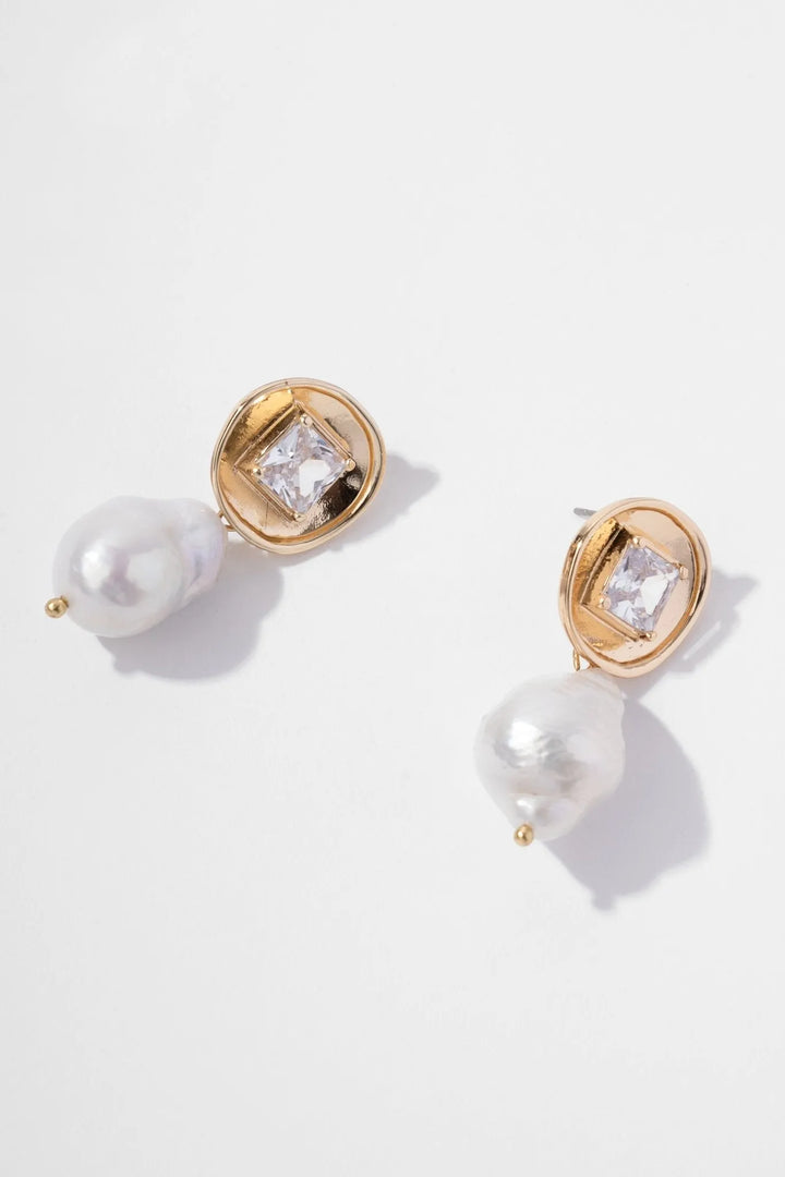 Divine Pearl Drop Earrings White