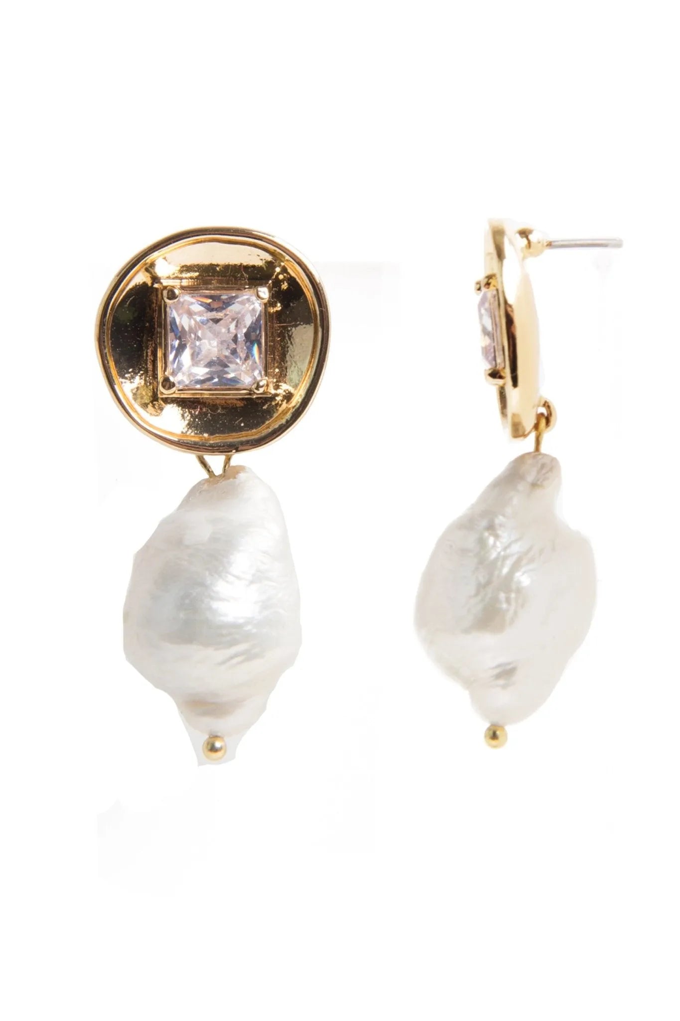 Gold 1.5 Embellished Crystal Heart Drop Earrings
