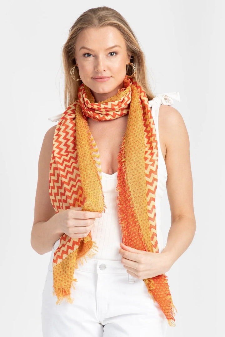 Mabel Chevron Scarf Orange