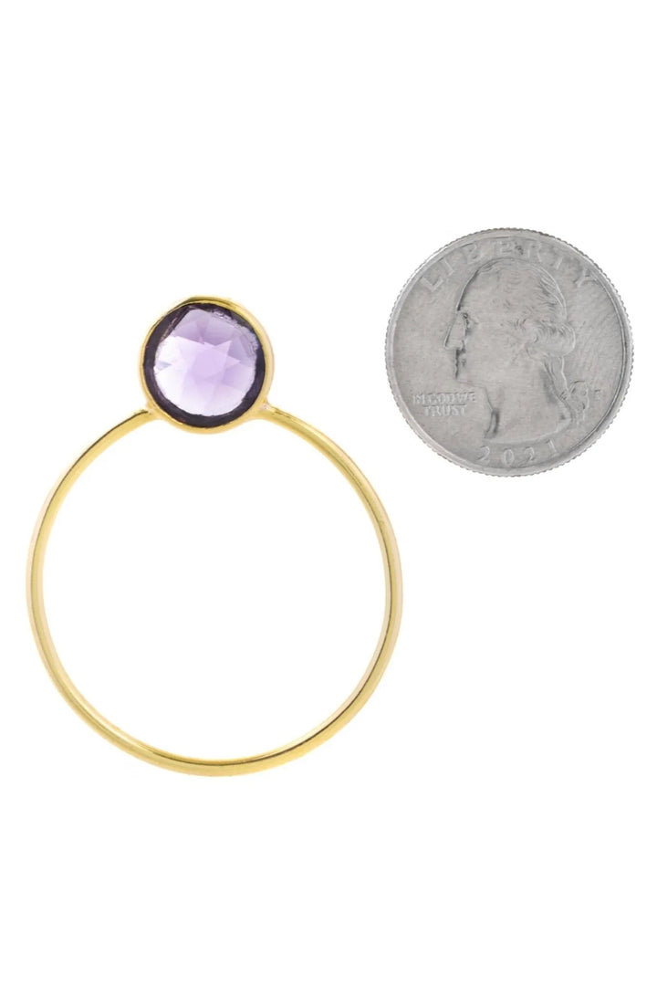 Gemstone Adorned Hoop Earrings Lavender