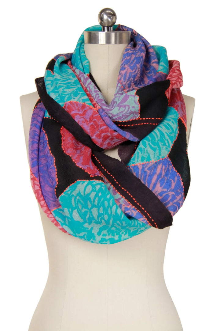 Morado Floral Infinty Scarf Dark Multi