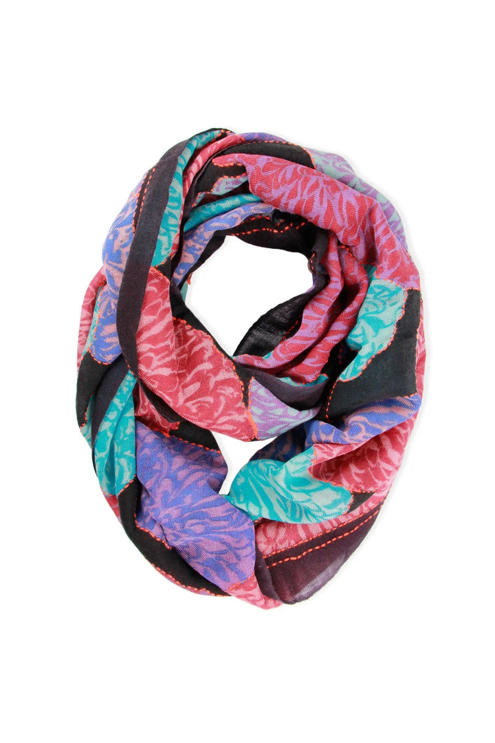 Morado Floral Infinty Scarf Dark Multi