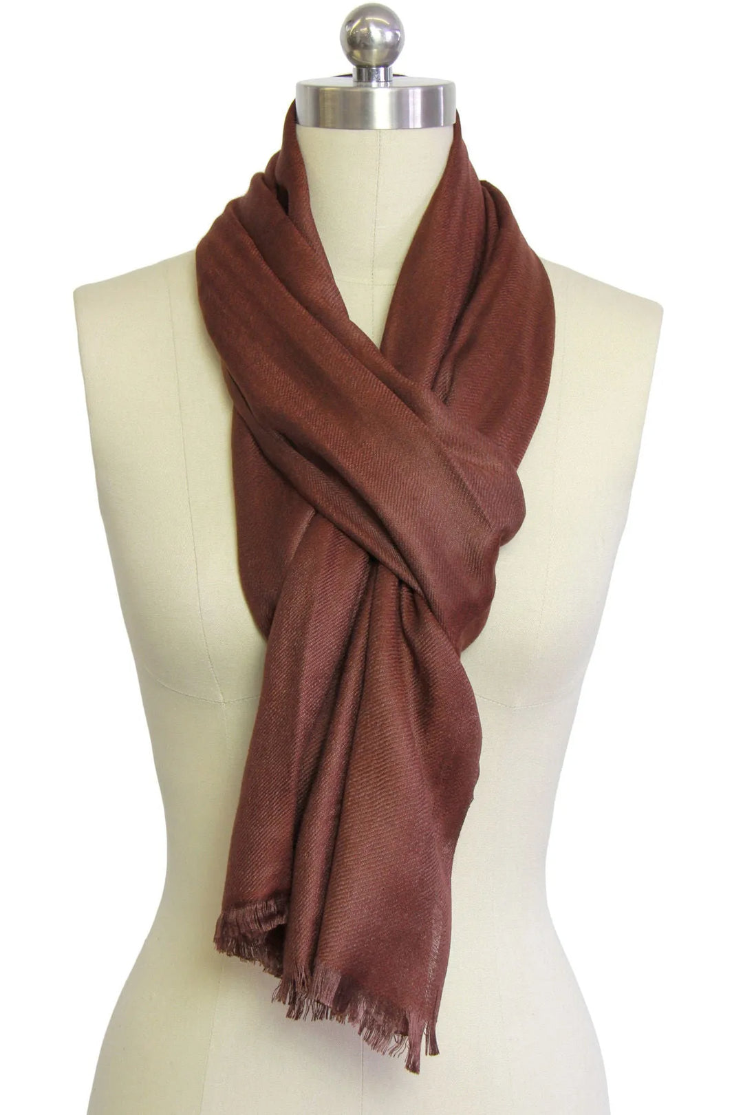 Nalani Eyelash Fringed Scarf Brown