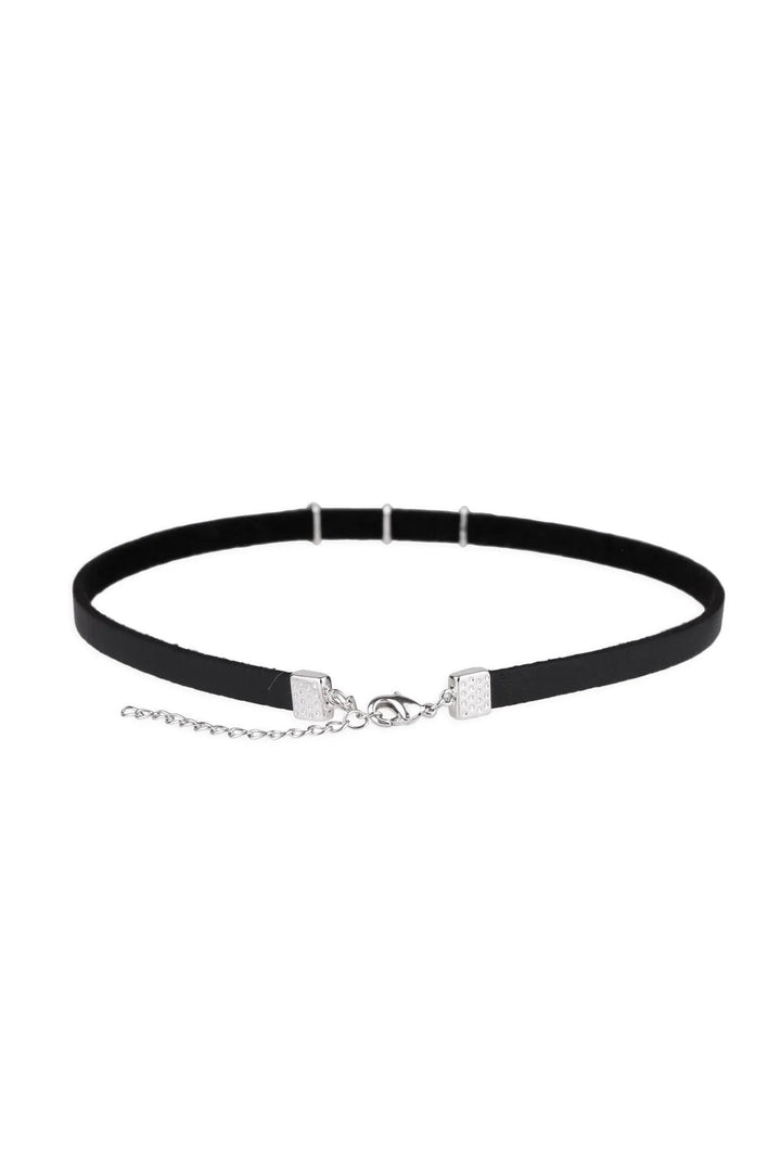 Crystal Leather Choker Black