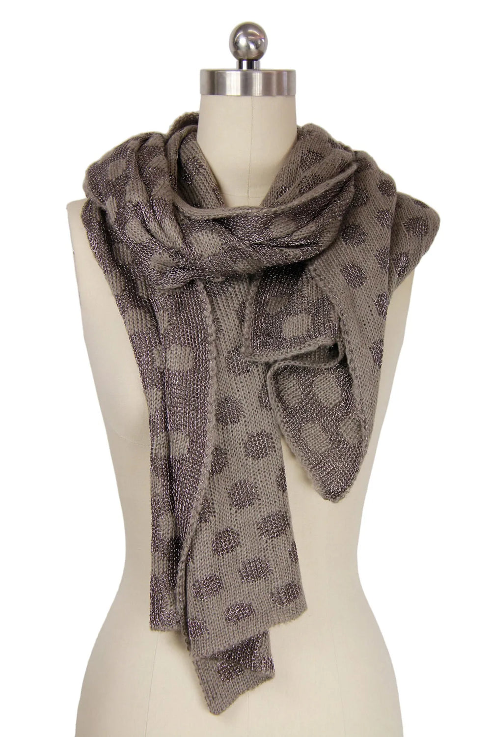 Nialey Polka Dot Scarf Light Brown