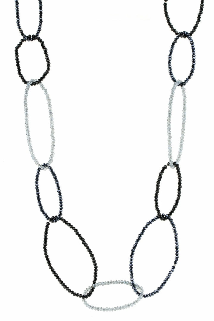 Long Sampark Oval Linked Necklace Black