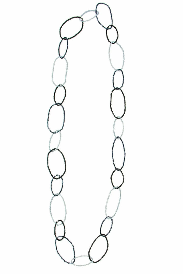 Long Sampark Oval Linked Necklace Black