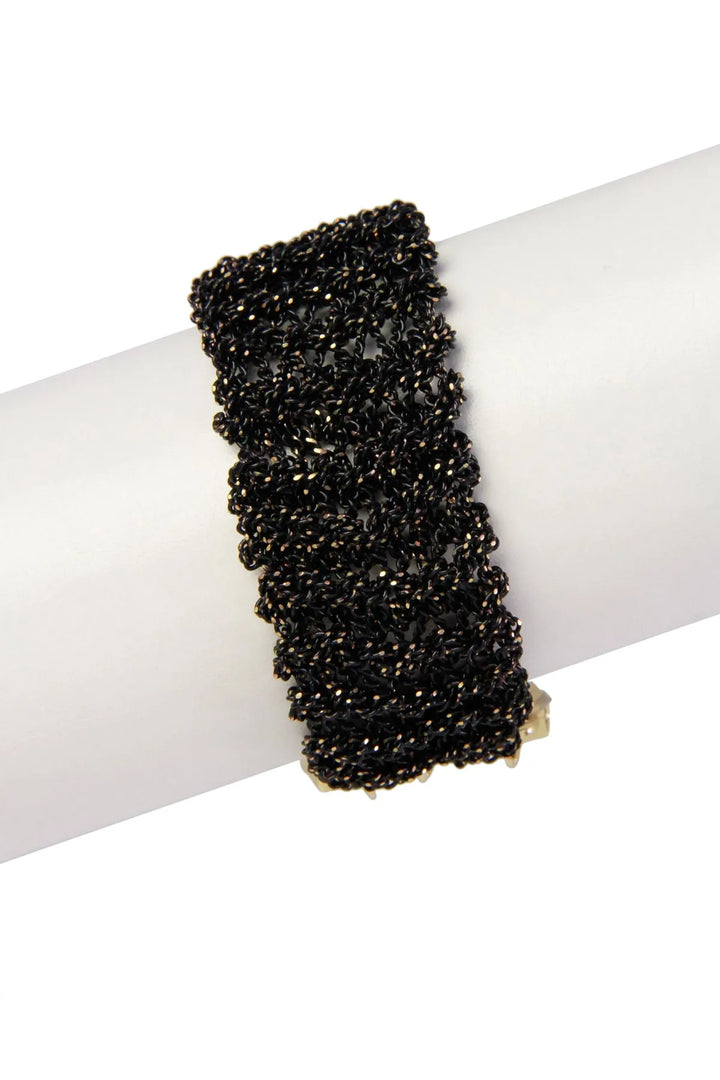 Crochet Chain Statement Bracelet Black