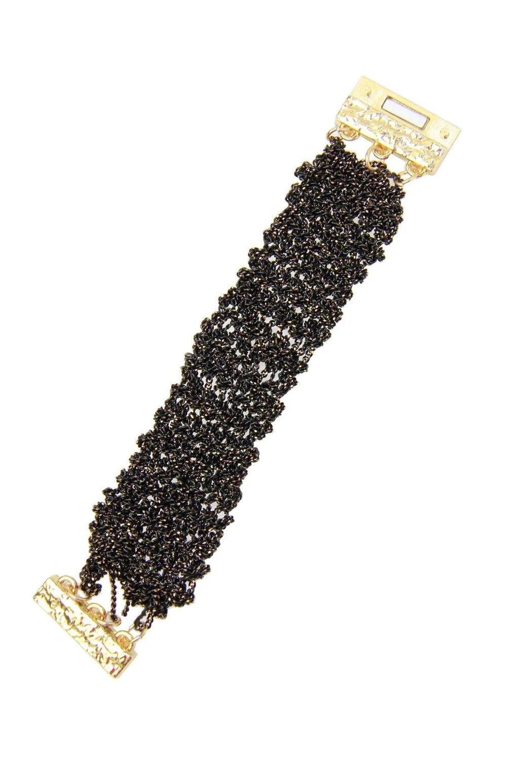 Crochet Chain Statement Bracelet Black