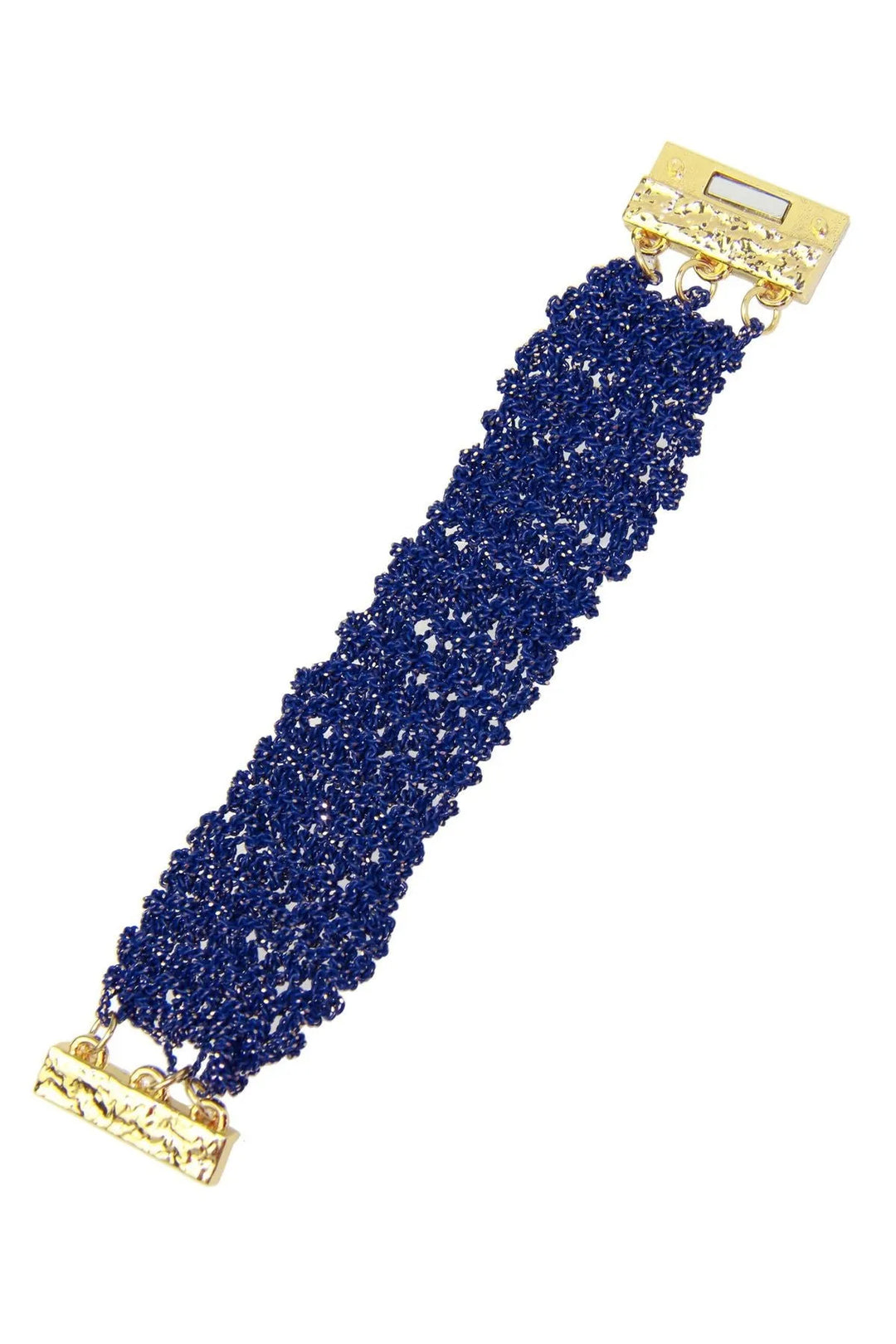 Crochet Chain Statement Bracelet Navy