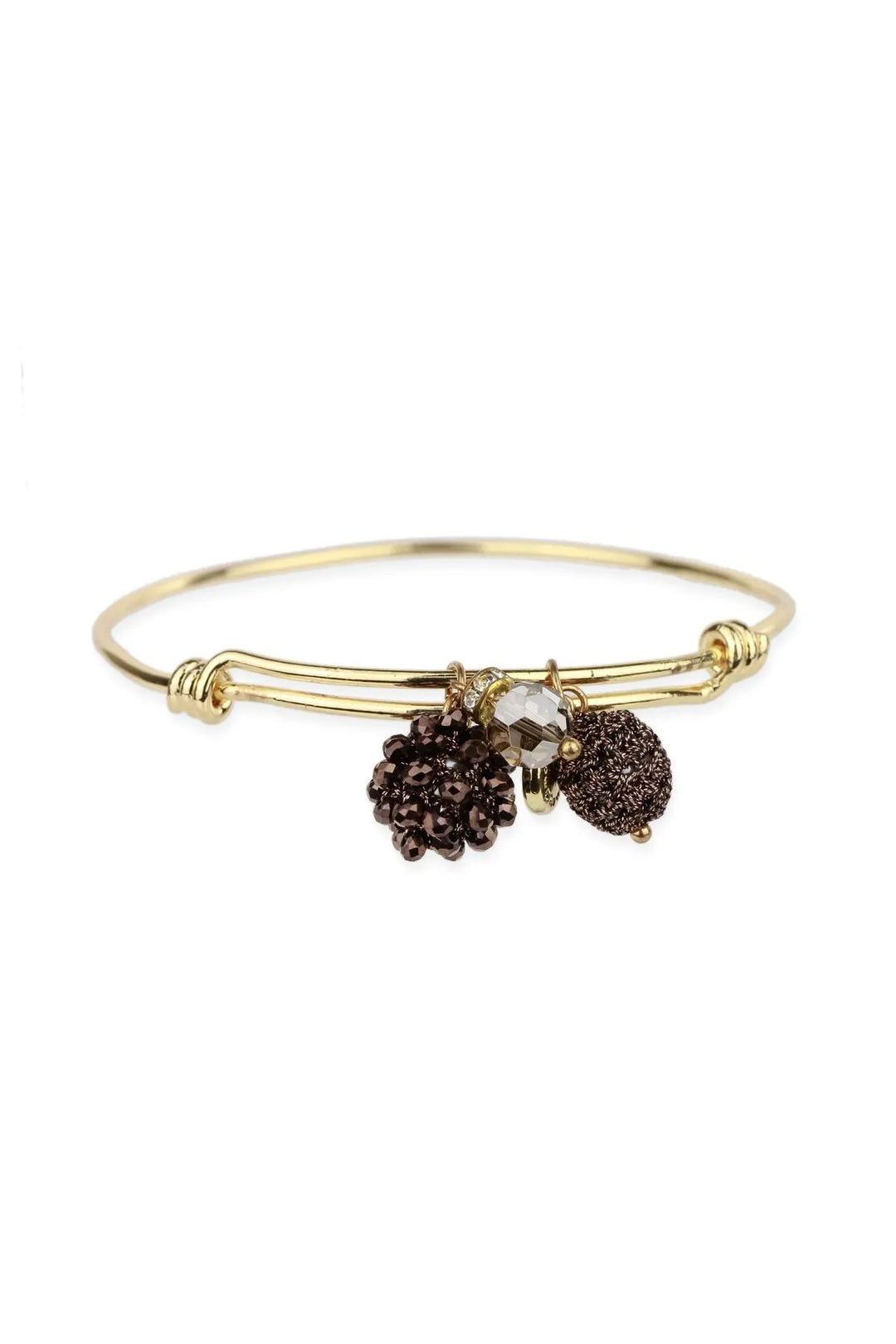 Adjustable Charm Bangle Bracelet Gold