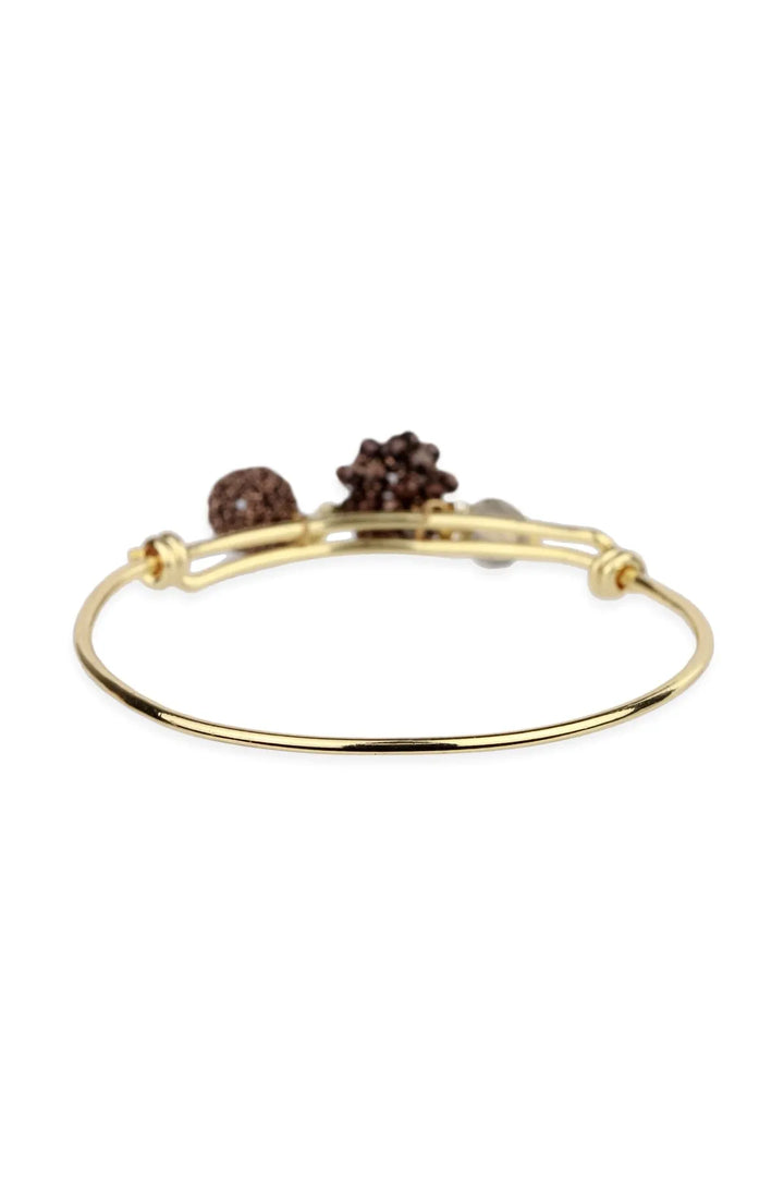 Adjustable Charm Bangle Bracelet Gold