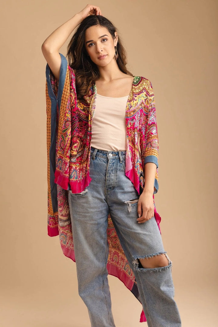 Coco Hi-Low Kimono - SAACHI - Sandy Brown / One Size — Fits All - Kimono