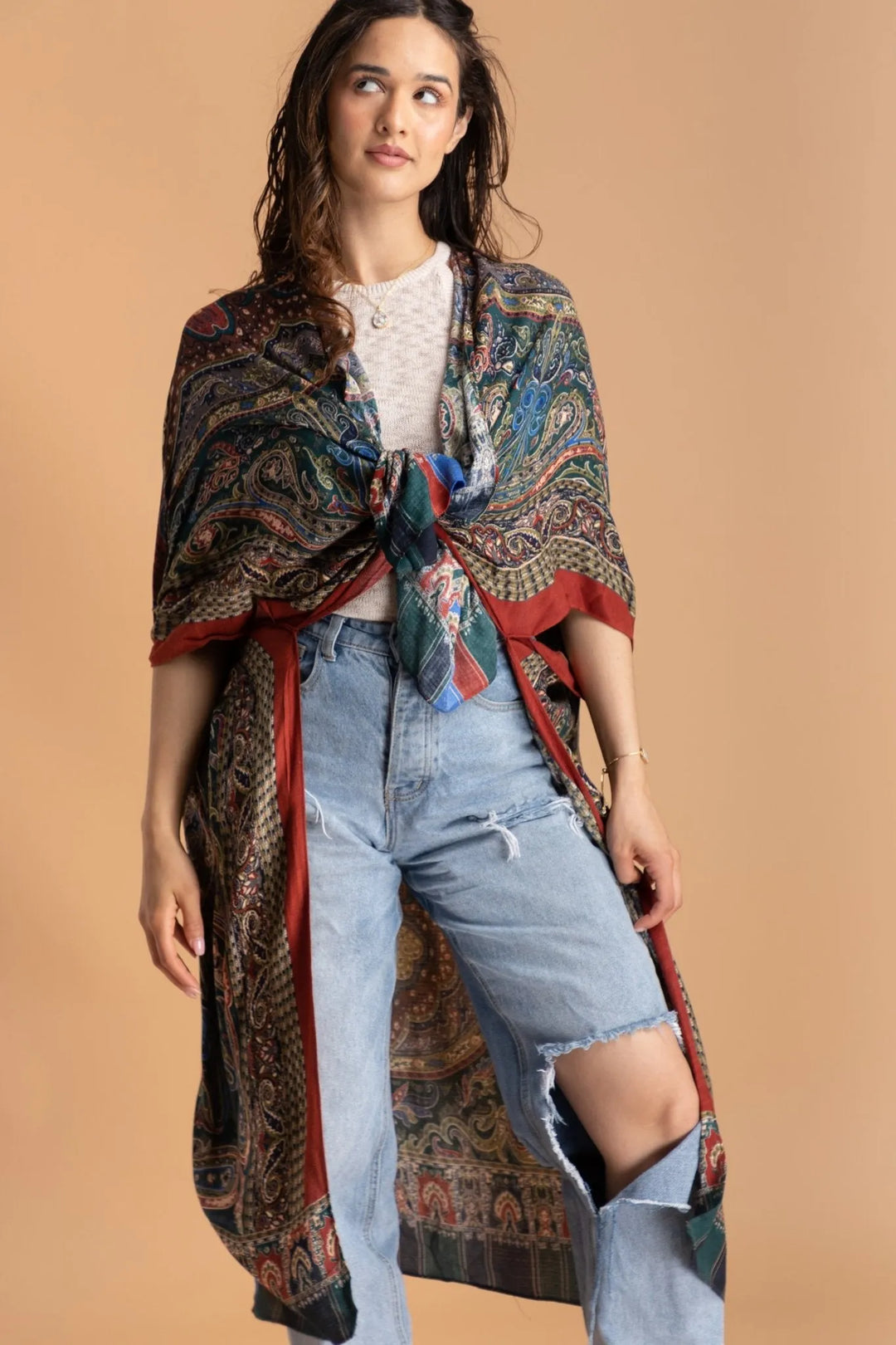 Coco Hi-Low Kimono - SAACHI - Slate Gray / One Size — Fits All - Kimono