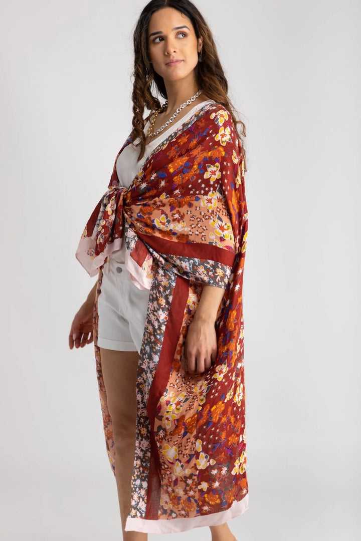 Forest Combo Kimono Brown