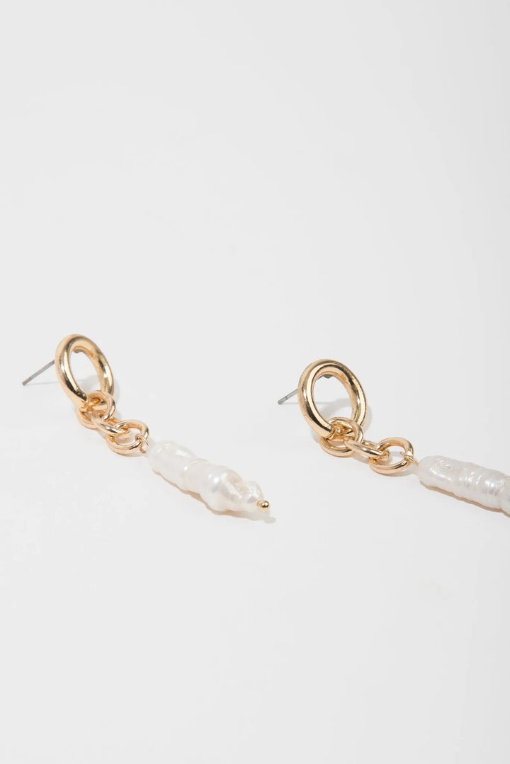 Eleanor Pearl Drop Earrings White