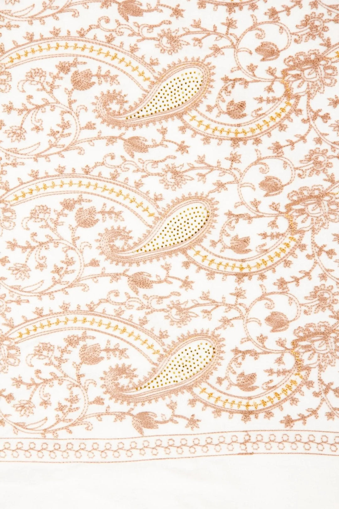 Nora Embroidered Reversible Scarf Ivory