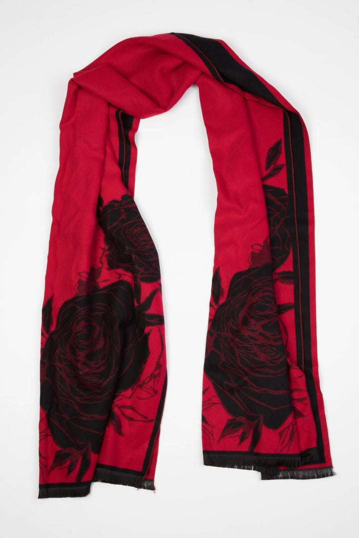 Fiore Reversible Scarf Crimson