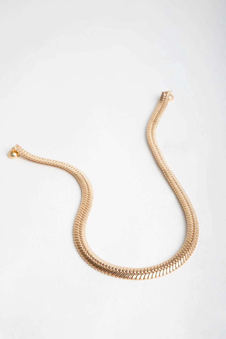 Herringbone Chain Necklace Gold