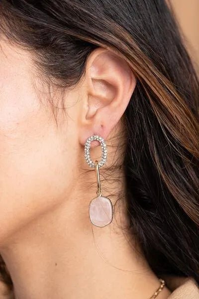 Estella Stone Dangle Earring Pink