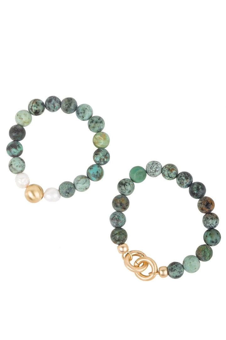 Eternity Stretch Bracelet Set Green