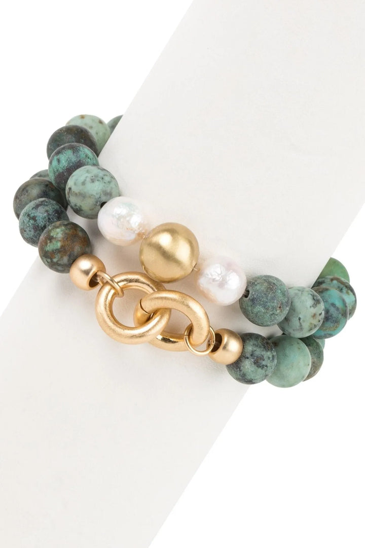 Eternity Stretch Bracelet Set Green