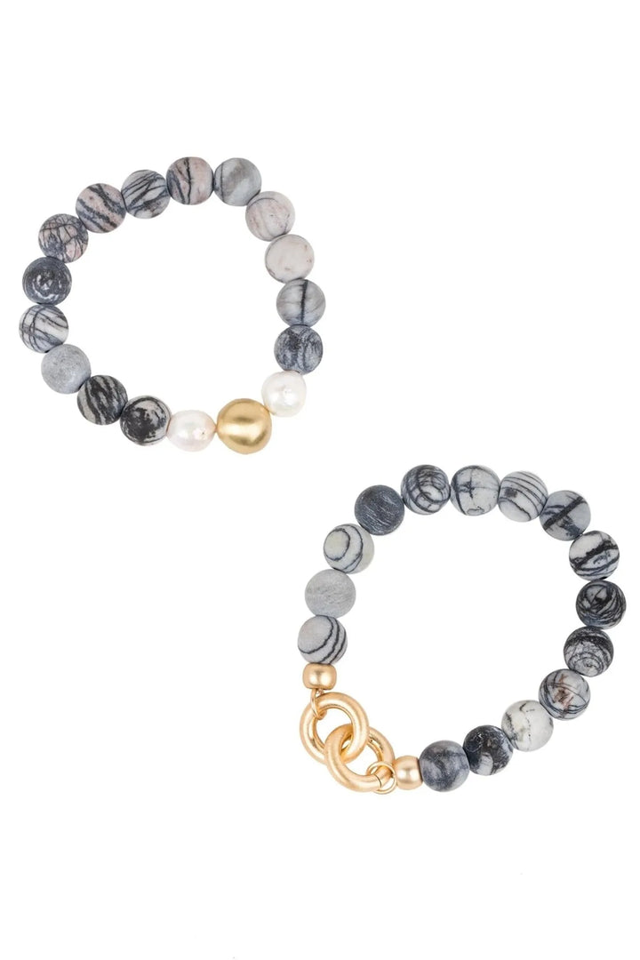 Eternity Stretch Bracelet Set Grey