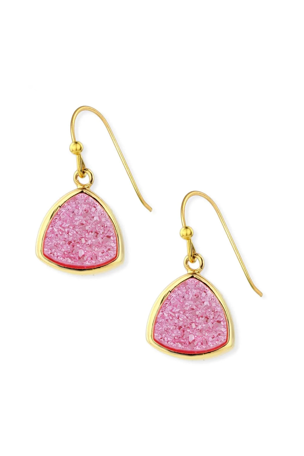 Pink Triangle Druzy Dangle Earring - SAACHI