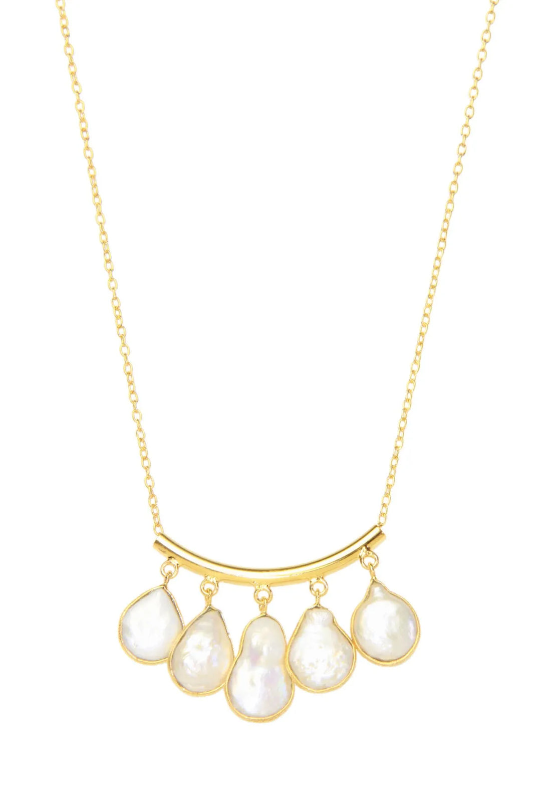 Pearl Drop Necklace Gold