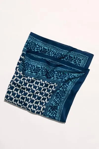 Block Print Green Square Bandana Scarf - Jolly