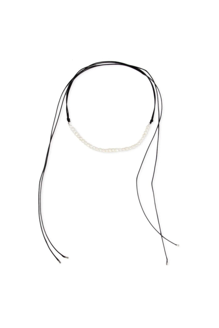 Pearl Choker Necklace Black