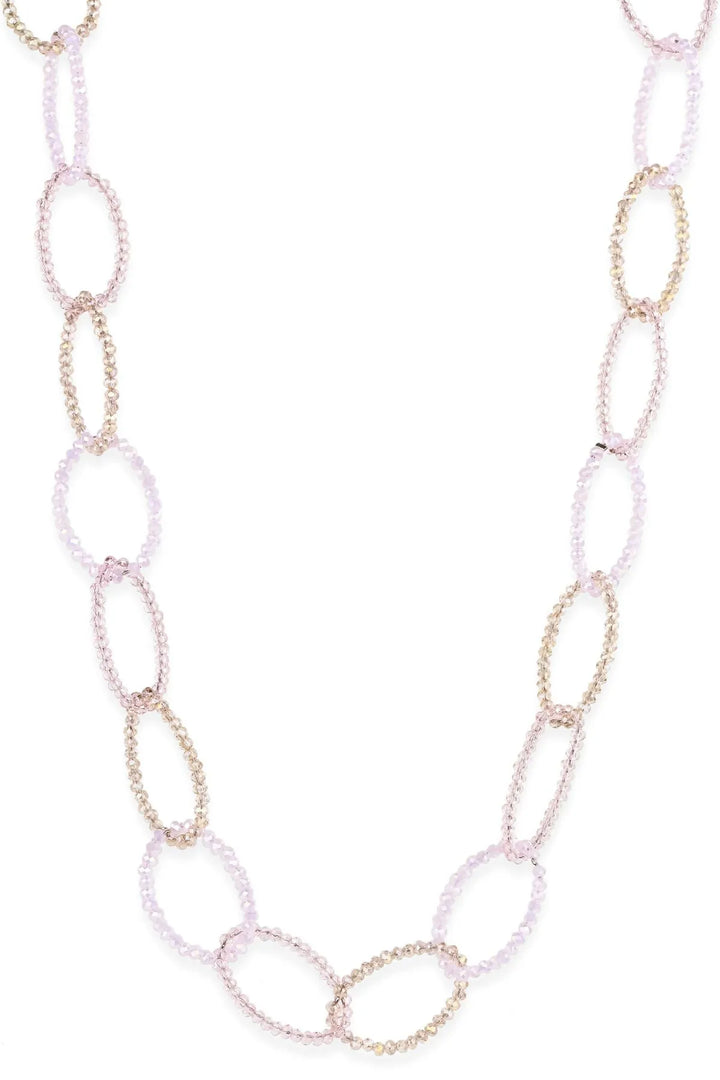 Sampark Oval Linked Collar Necklace Light Pink