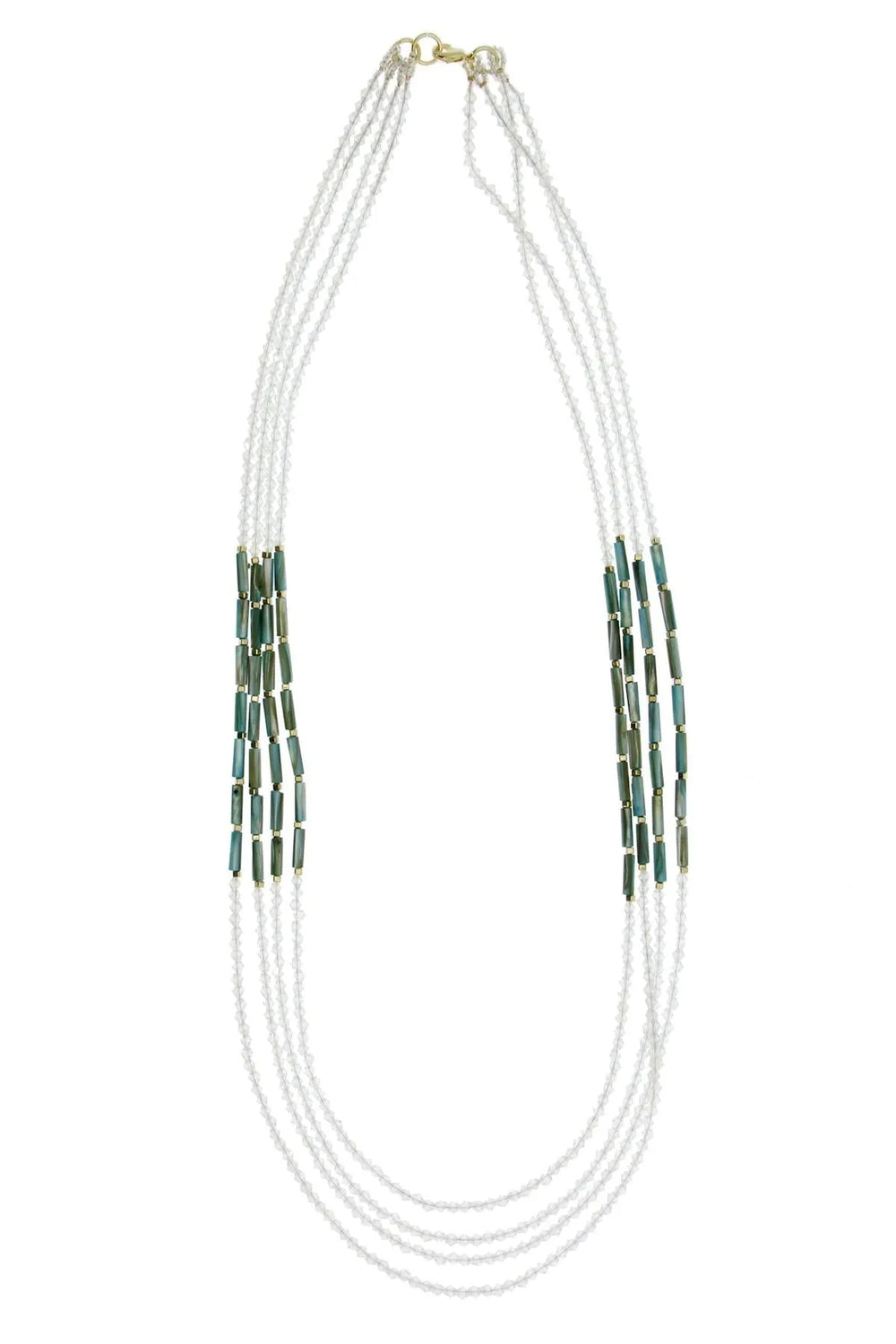 Getaway Multi Strand Long Necklace Medium Aquamarine