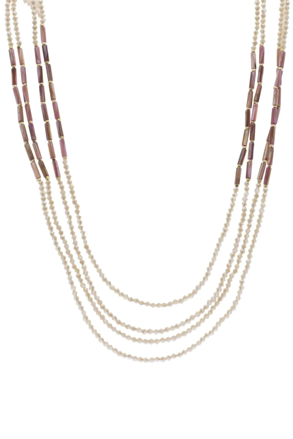 Getaway Multi Strand Long Necklace Pale Violetred