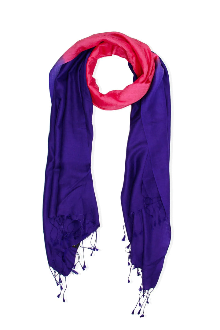 Arielle Summer Ombre Cashmere Pashmina Scarf Dark blue