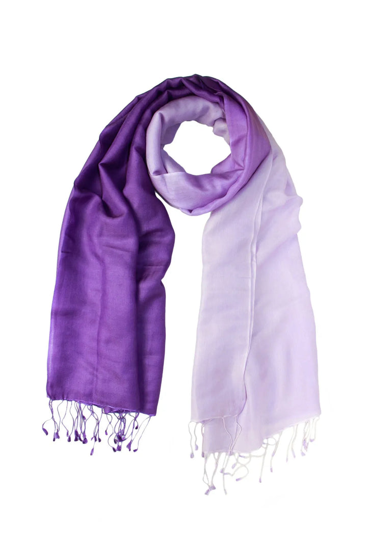 Arielle Summer Ombre Cashmere Pashmina Scarf Medium purple