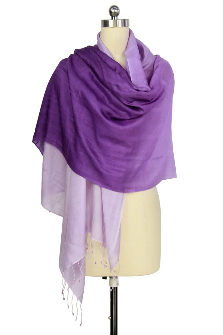 Arielle Summer Ombre Cashmere Pashmina Scarf Medium purple