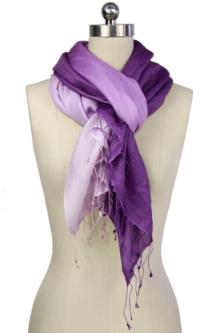 Arielle Summer Ombre Cashmere Pashmina Scarf Medium purple