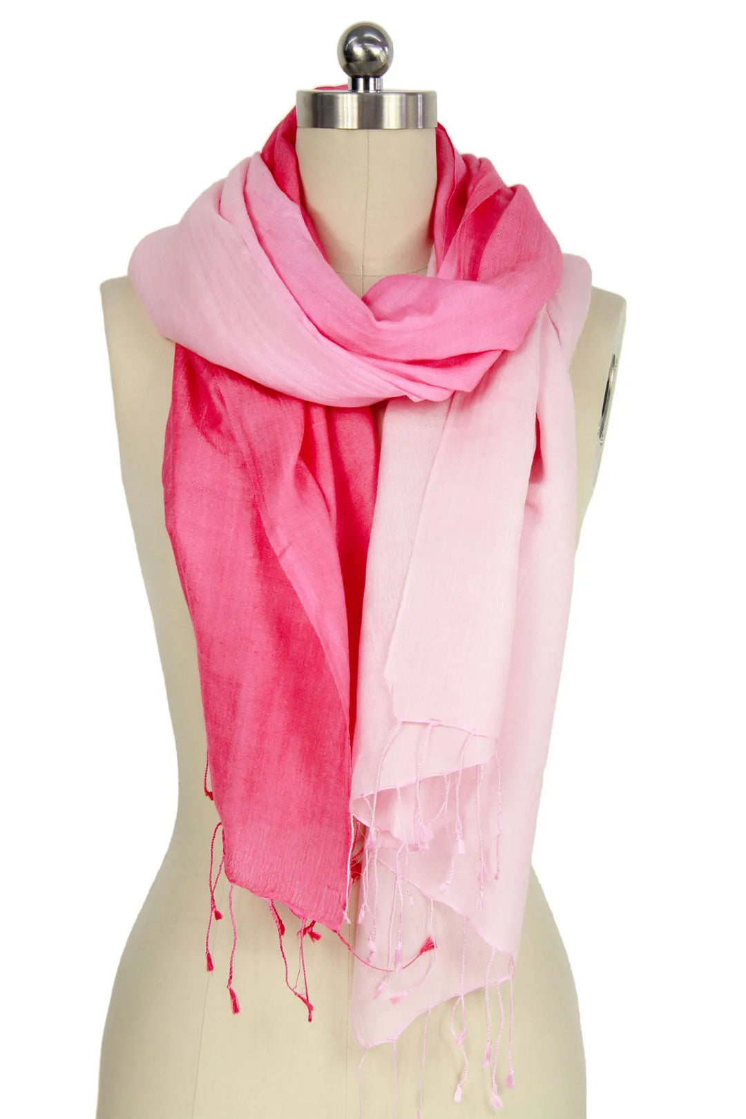 Arielle Summer Ombre Cashmere Pashmina Scarf Pink