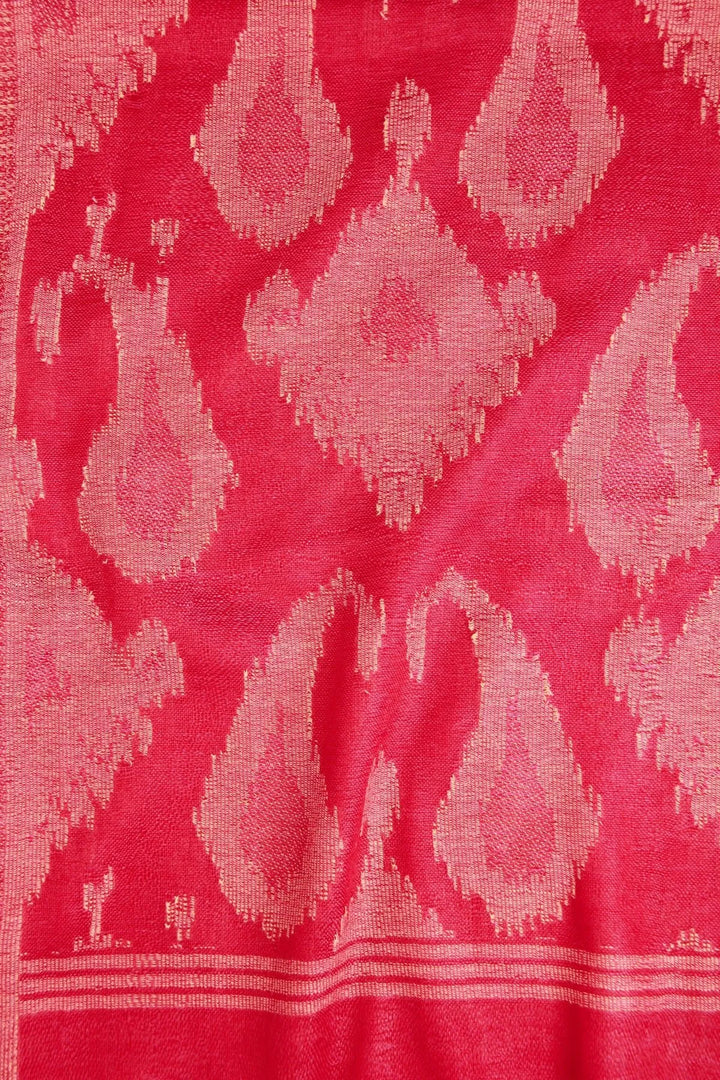 Paisley Printed Pink Coral Cotton Scarf Pink