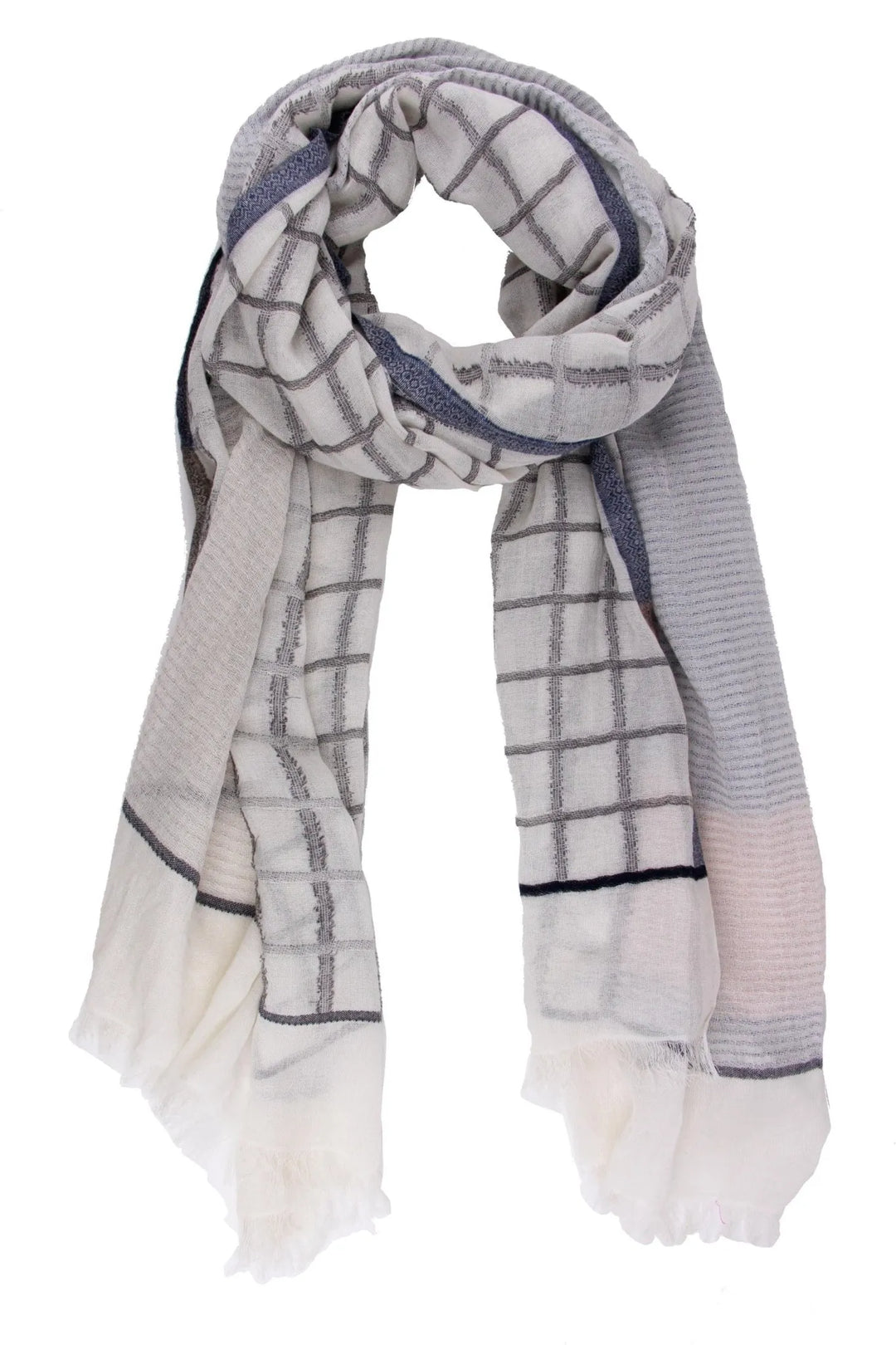 Mesa Checkered Print Scarf Ivory