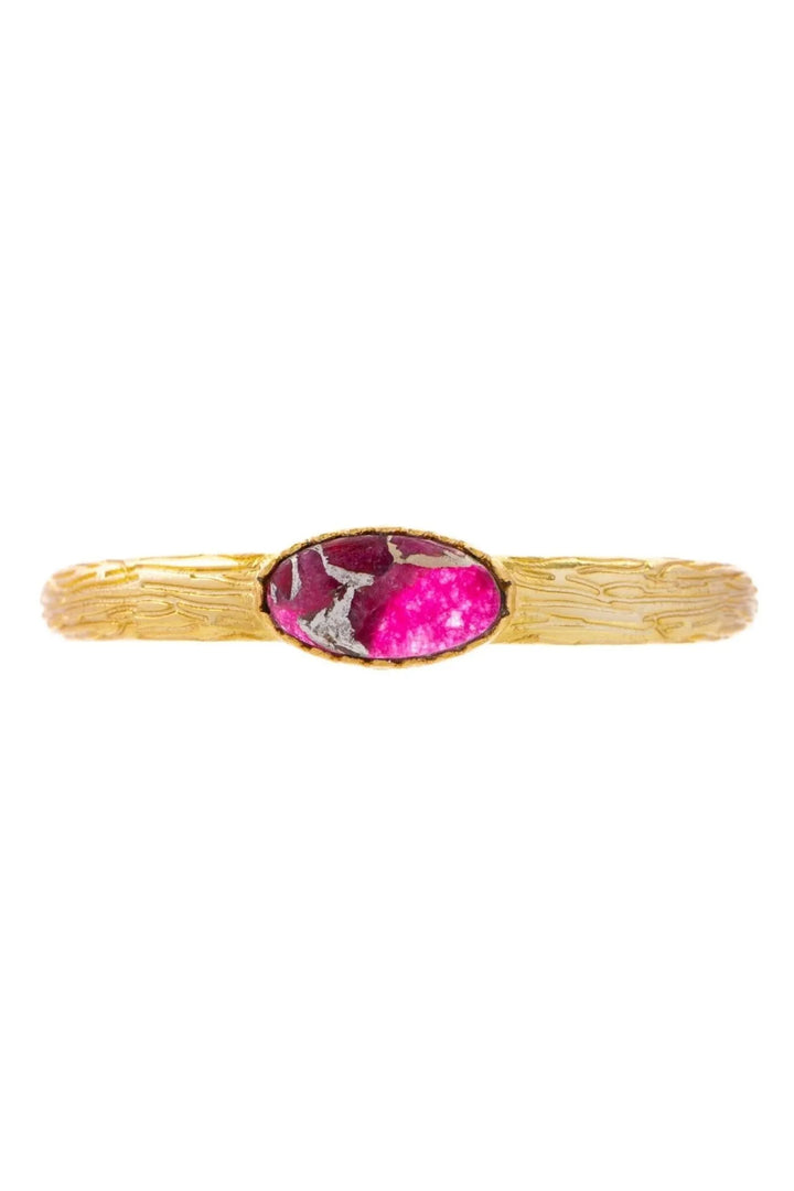 Gemstone Cuff Bracelet Magenta