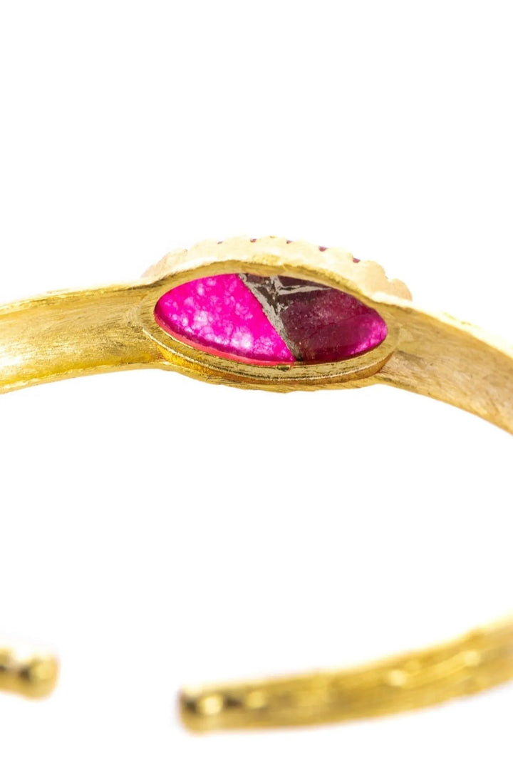 Gemstone Cuff Bracelet Magenta