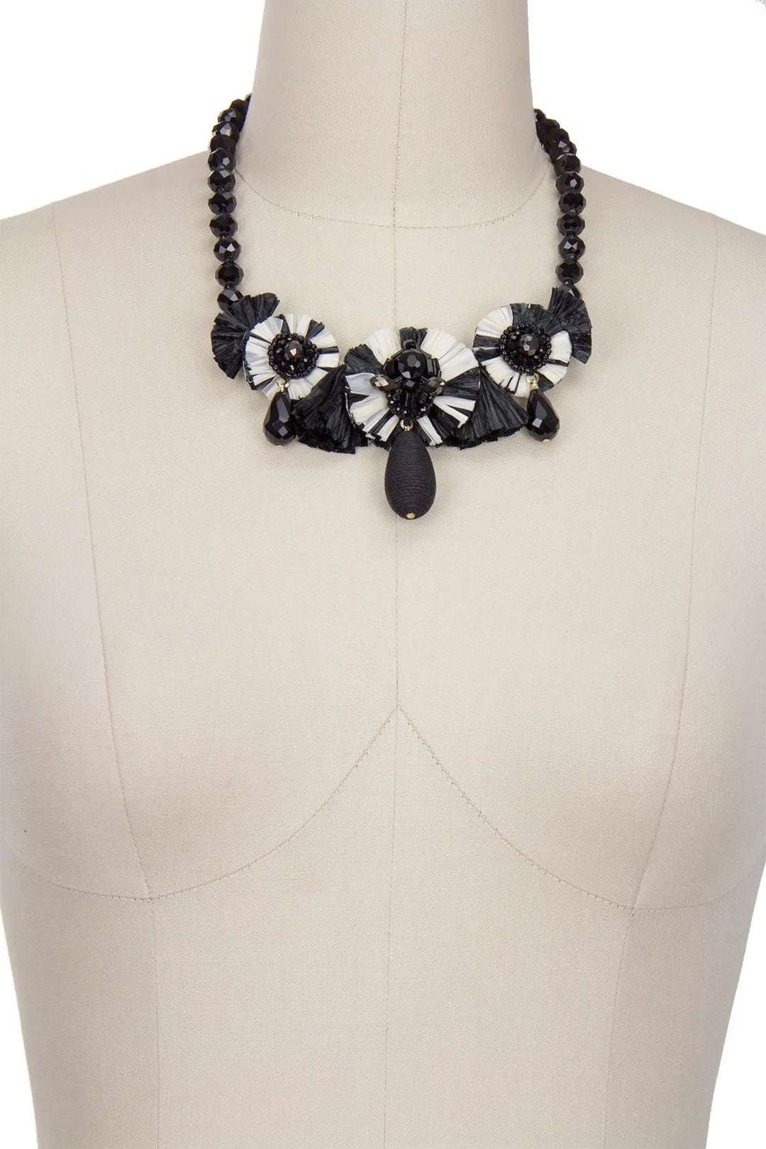 Utsav Beaded Drop Necklace Black
