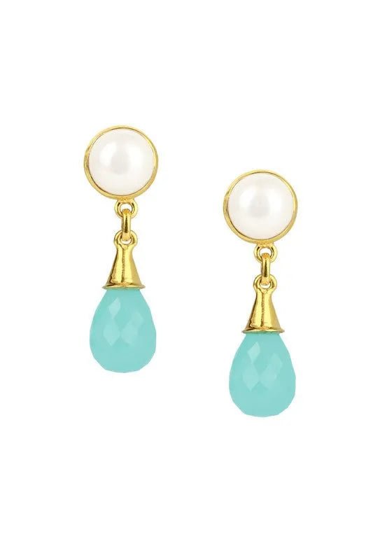 Dangle Blue Drop Gold Plated Earring Medium Turquoise
