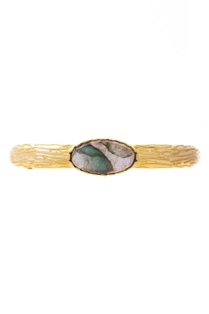 Gemstone Cuff Bracelet Light Grey