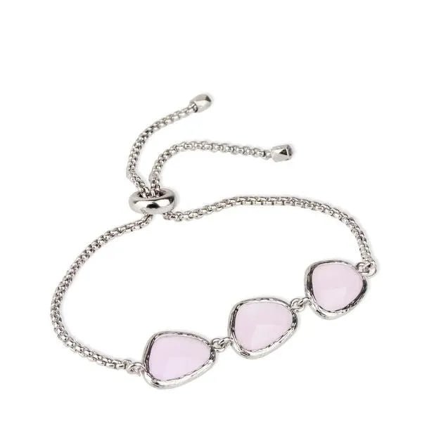 Rose Quartz Silver Toggle Bracelet Silver