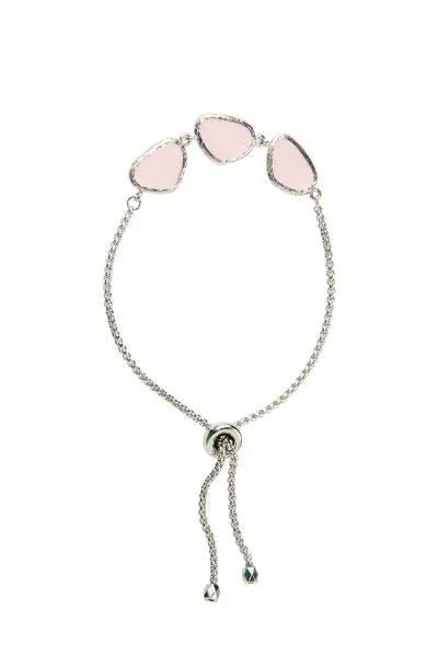 Rose Quartz Silver Toggle Bracelet Silver